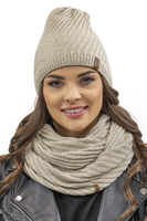 Vivisence Loop Scarf Double Layered Ideal For Cold Winter Days 7017S, beige