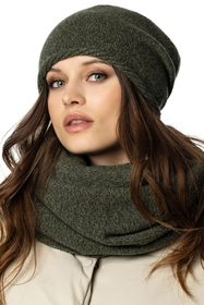 Vivisence Damen Mütze Winter Warmem Wollgarn Klassische Herbst Wintermütze 7087, grüne Melange