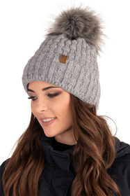 Vivisence Wintermütze mit Bommel Damen Warmes Ideal Für Kalte Wintertage 7015, hellgrau