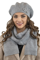 Vivisence Winter Scarf With Decorative Tie For Cold Days 7104, light blue