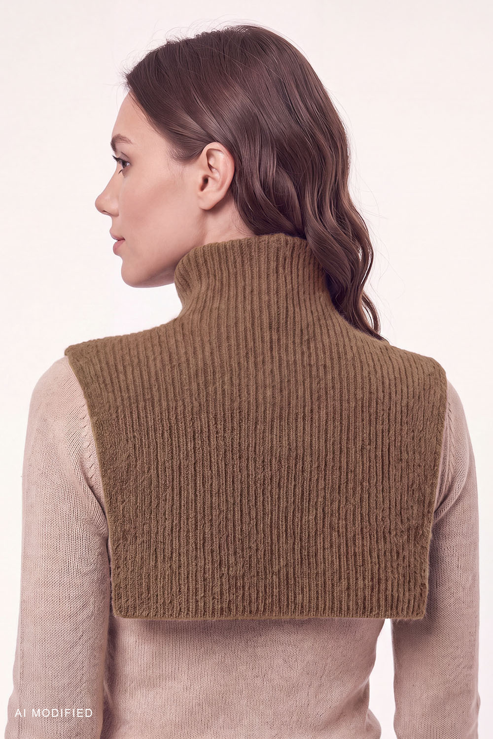 Vivisence Damen Strickschlauch mit Reißverschluss warm und anschmiegsam, braun