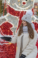 Vivisence Loop Schal Strick Zweimal Gefaltet Ideal Wärm Für Wintertage 7103, beige Melange