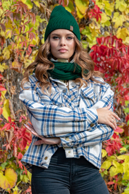 Vivisence Damen Mütze Winter Verlängertem Schnitt Wärmendem Garn Herbst 7017, grün