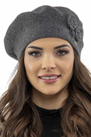 Vivisence Wool Beret For Women Protection Against Cold For Chilly Days 7037, dark grey