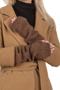 Vivisence Strickhandschuhe Damen Merino Baumwolle Weich und Warm Für Kalte Tage, Braun