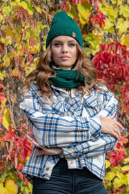 Vivisence Écharpe Tube Femme Double Épaisseur Idéale Pour Journées Froides 7017S, vert