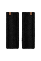 Vivisence Damen Fingerlose Handschuhe mit Daumenöffnung warm Strick, schwarz