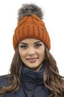 Vivisence Bonnet À Pompon Femme Chaud Et Doux Idéal Pour L’Hiver 7014, orange