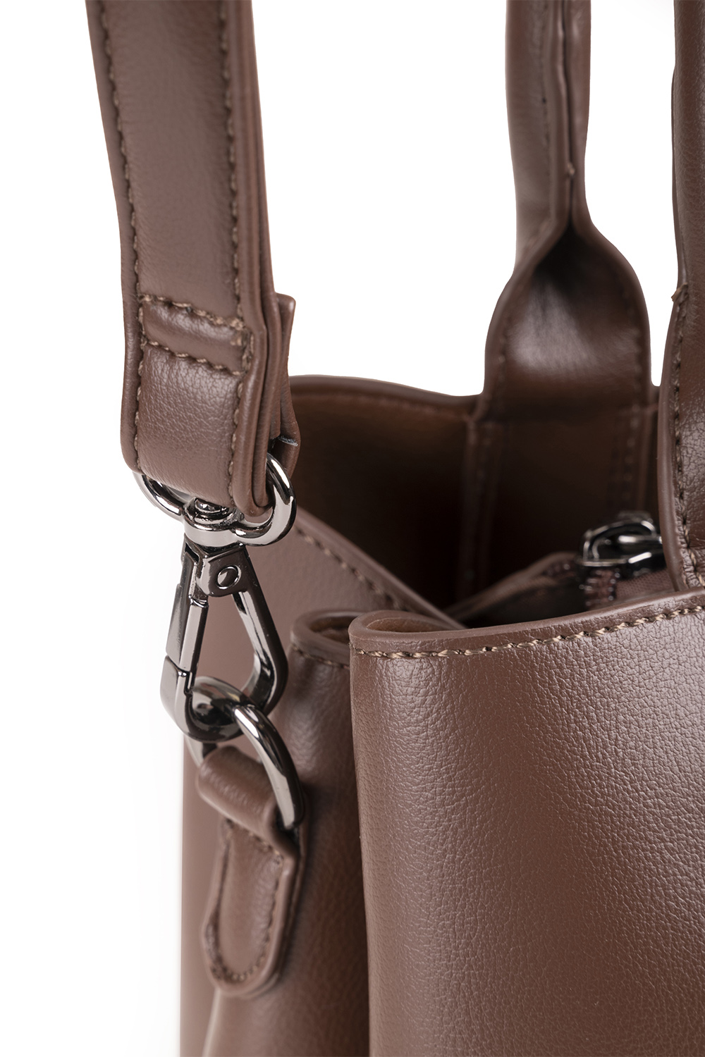 Vivisence Sac À Main Femme Trois Compartiments Parfait Style et Confort, marron