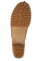 Vivisence Sabots Femme Nubuck, Semelle en Bois, Bout Fermé, Chaussures Confort à Enfiler, brun clair