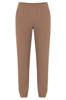 Vivisence Women's Sweatpants Relaxed Fit Lounge Soft Cotton Blend Joggers With Ribbed Cuffs Elastic Waist And Pockets For Everyday Casual Or Homewear Look 9104, Beige