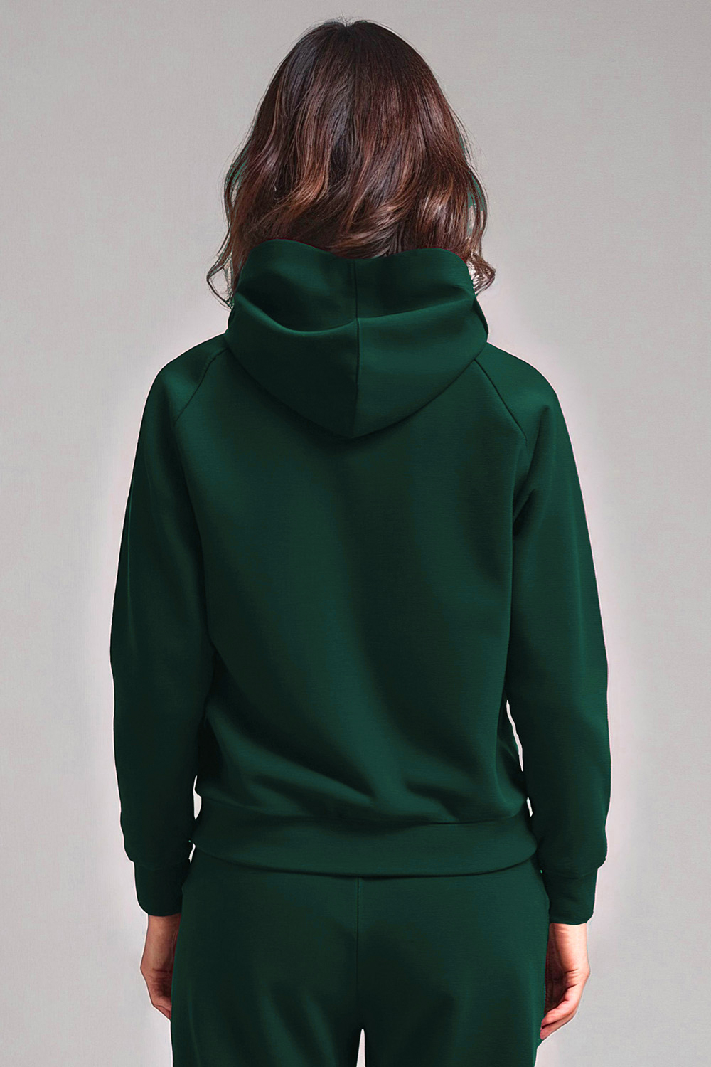 Vivisence Women Hoodie Sweatshirt Cotton Hood Pocket Casual Sportswear, green