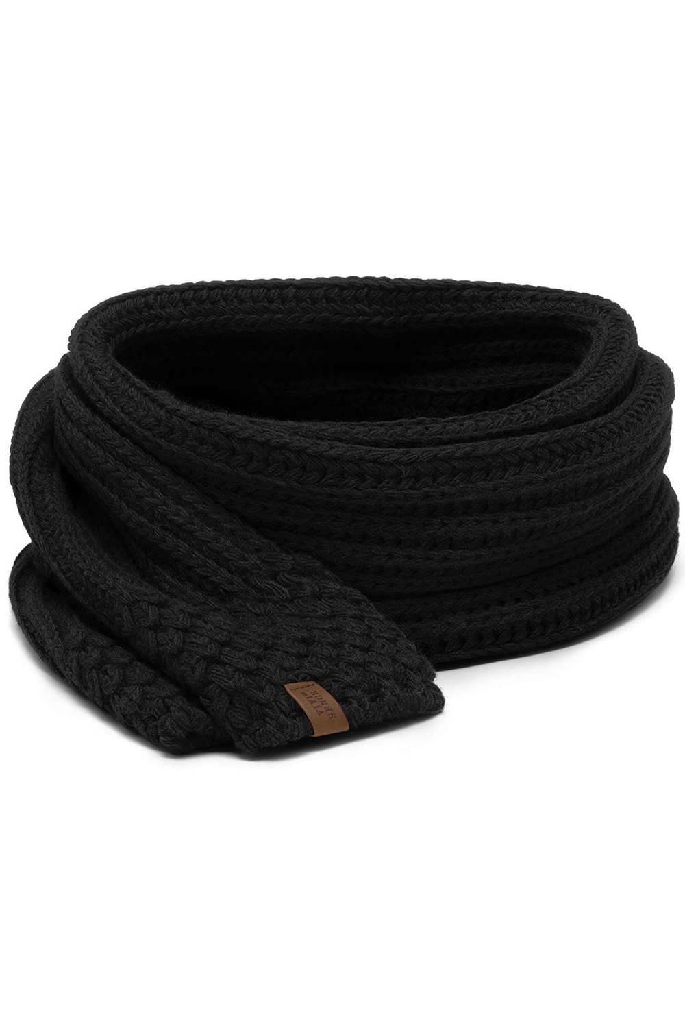 Vivisence Écharpe Tricotée Femme Classique Douce Et Chaude Pour L’Hiver 7016S, noir