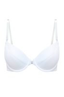 Vivisence Damen Push Up BH Rueckenfrei mit Frontverschluss Gepolsterte Cups Abnehmbare Transparente Traeger Fuer Abendkleider, weiß