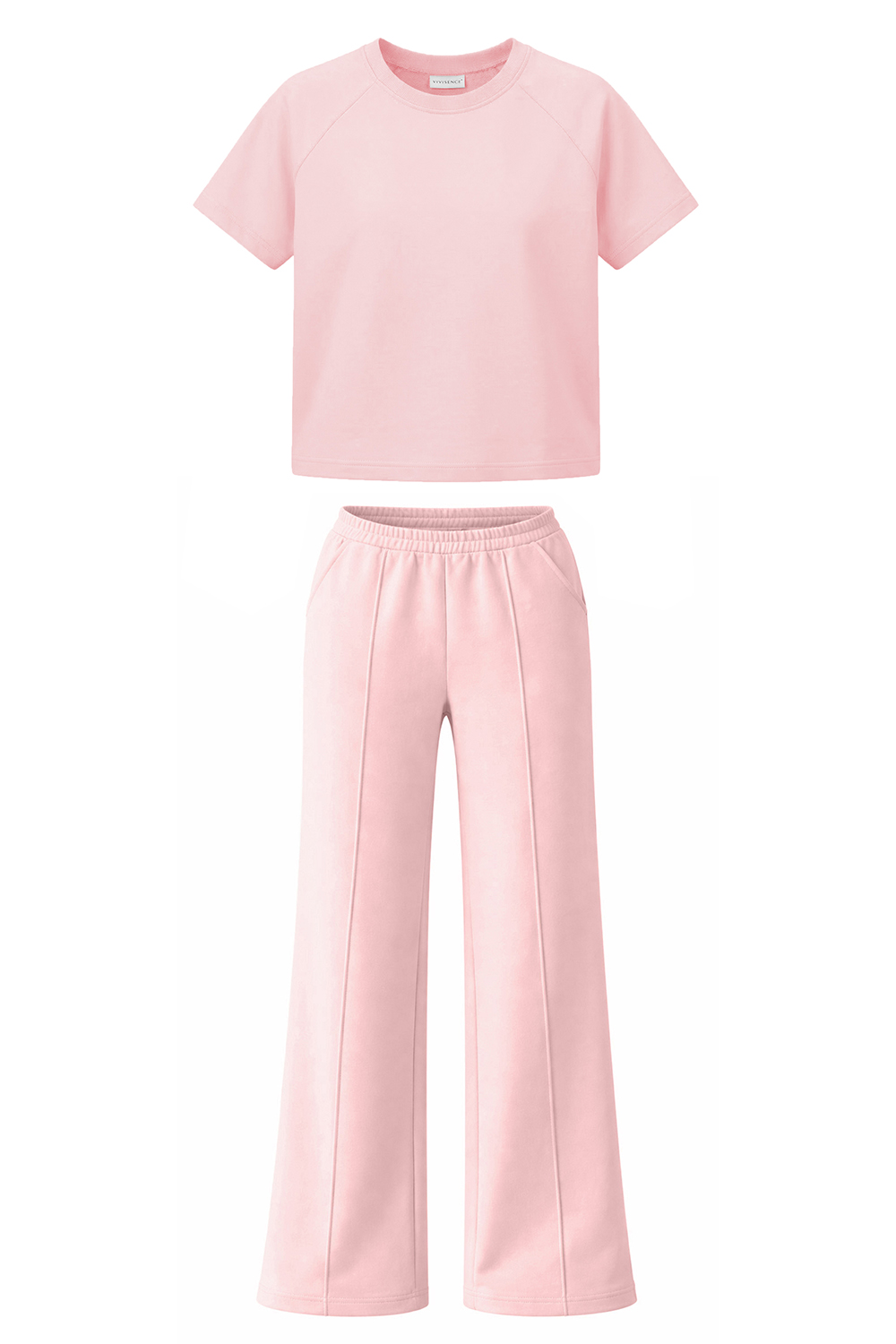Vivisence Femme Ensemble De Détente Maille Douce Et Élastique Confort Quotidien, rose