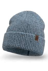 Vivisence Bonnet Femme Hiver Tricoté Bicolore En Fil Chaud Pour L’Automne 7098, bleu