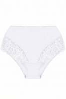 Vivisence culotte féminine classique taille haute avec dentelle 4008, blanc