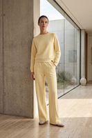 Vivisence Femme Ensemble de Survêtement Sweat Et Pantalon Tissu Extensible Confort Quotidien, banane
