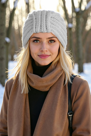 Vivisence Femme Bonnet Hiver Maille Merinos et Coton Ajusté Chaleur Confort, gris