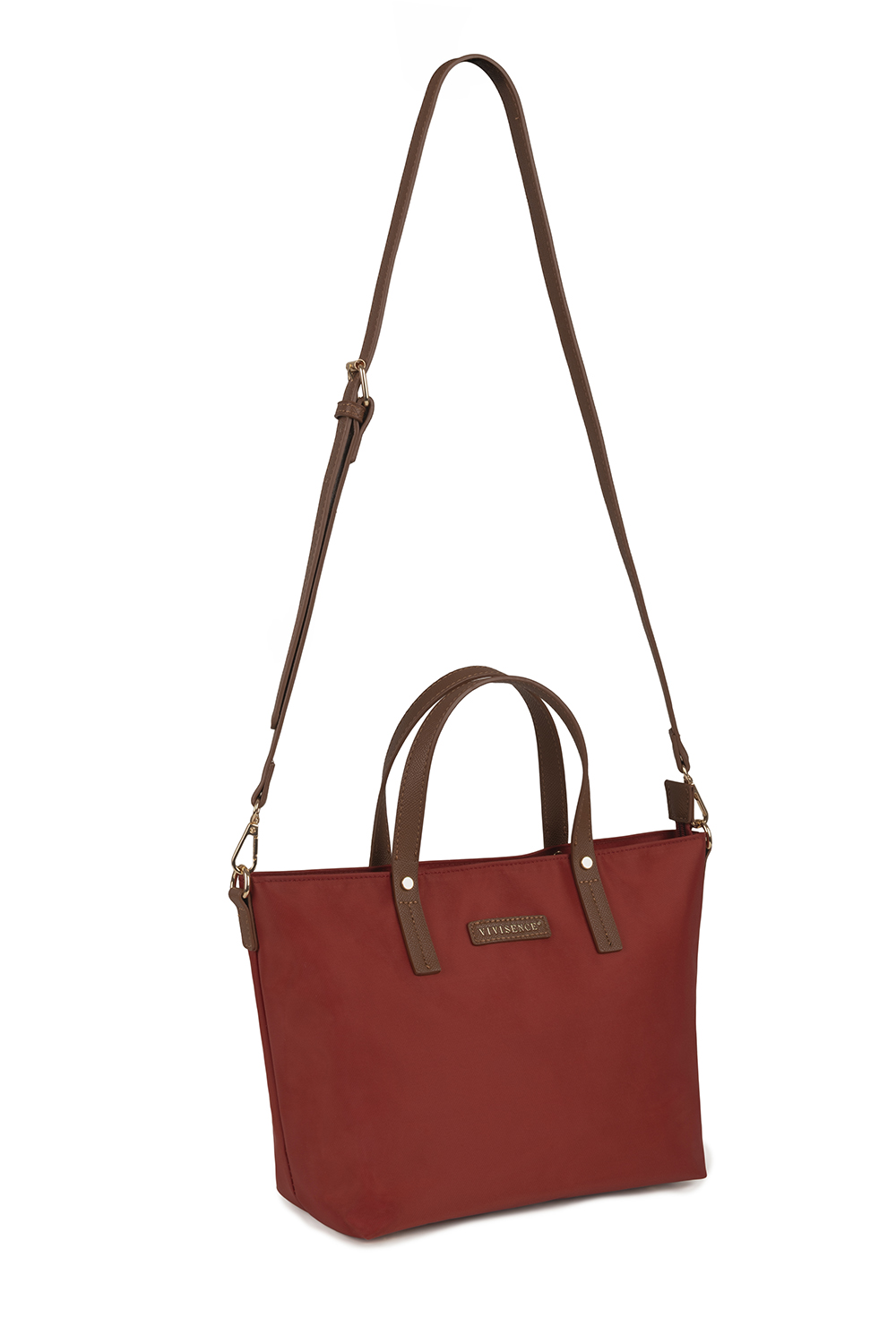 Vivisence Damen Handtasche Reißverschluss Mit Abnehmbarem Riemen Für Alltag, Rot