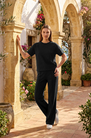 Vivisence T-Shirt Femme Manches Courtes Col Rond Confort Doux Quotidien, noir