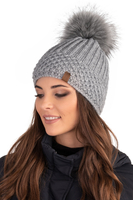 Vivisence Bonnet À Pompon Femme Chaud Et Confortable Pour Les Journées Froides 7016, gris clair
