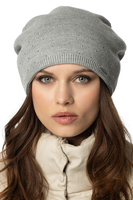 Vivisence Women's Hat Classic Cut Warm And Cozy Yarn For Winter 7013, light grey