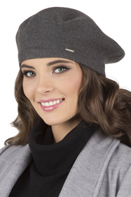 Vivisence Béret Femme Chaud Et Douillet Protection Contre Le Froid 7005, gris foncé