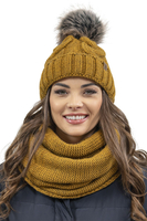 Vivisence Knitted Loop Scarf Double Folded Warm Ideal For Winter 7103, dark yellow