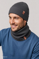 Vivisence bonnet femme beanie avec revers, graphite
