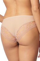 Vivisence Elegant Briefs For Women With Full Cut Classic Panties For Ladies Bottom Design Lace Insert Mesh Sides With Delicate Bow And Shiny Satin Ribbon,