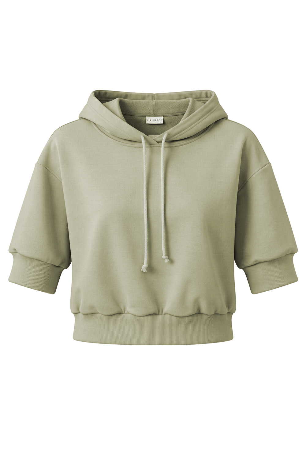 Vivisence Women Hoodie Cotton With Drawstring Hood For Everyday Comfort, olive