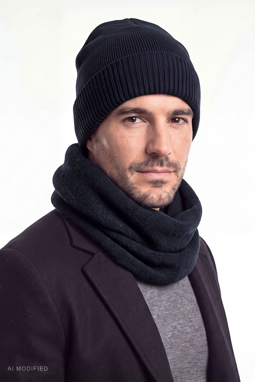 Vivisence Herren Mütze Merinowolle klassisch Beanie Winter, dunkelblau