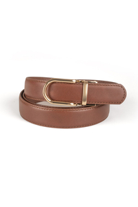 Vivisence Women's Leather Belt Slim Profile Secure Closure Everyday Essential P0005, brown