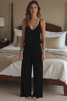 Vivisence Pyjama Set Femme Viscose Bretelles Fines Coupe Ample Confort Nuit 2046,