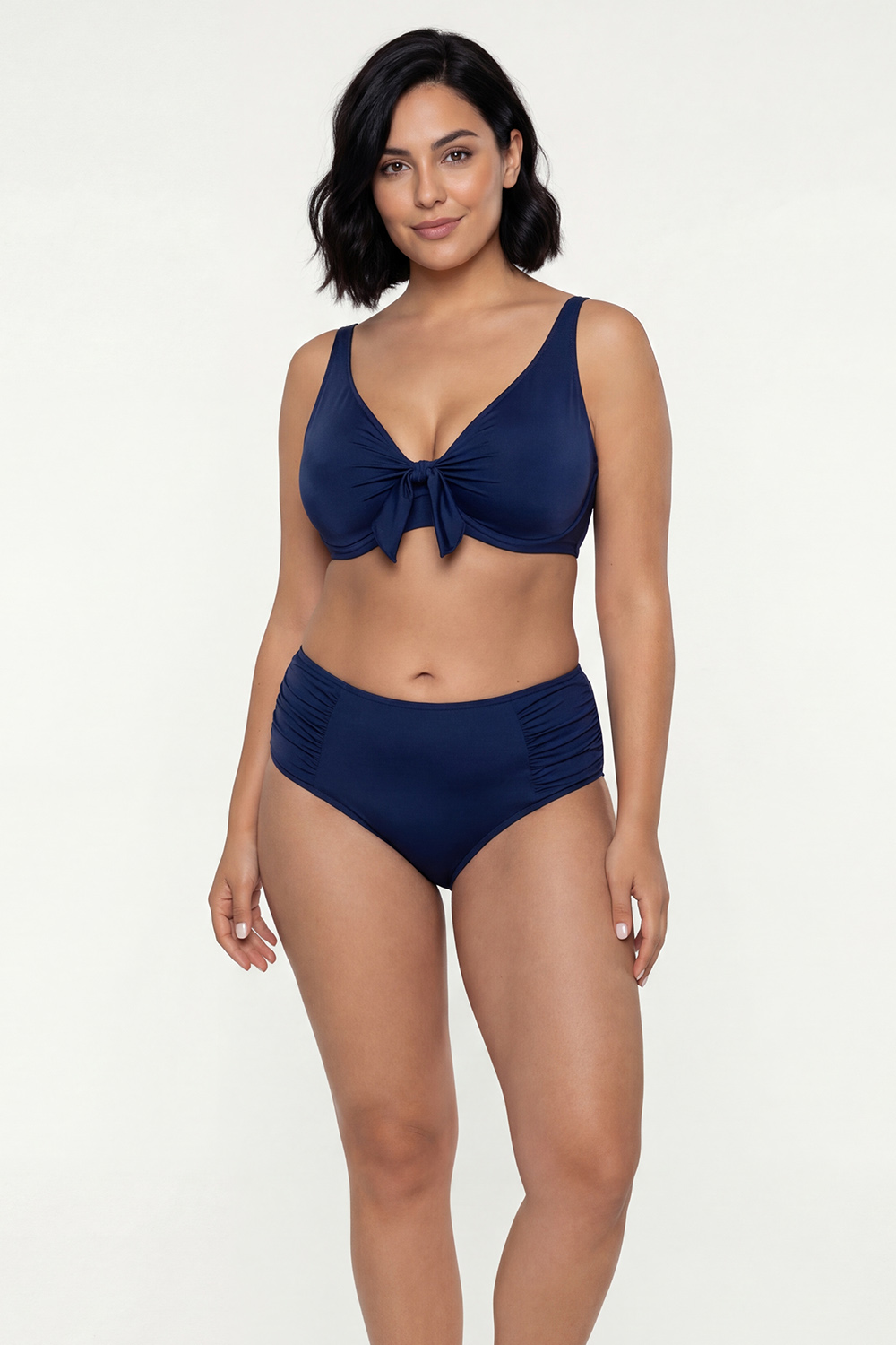 Vivisence Bikini Bottoms Women Ruched Sides High Waist, midnight blue
