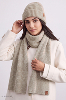 Vivisence Women's Wool Blend Beanie Hat with Turn-Up Cuff, beige