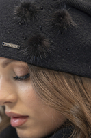 Vivisence Women's Hat Winter Lining Three Pleats Perfect Fit 7091, black