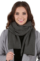 Vivisence Bonnet Et Écharpe Pour L'Hiver Femme Ensemble À La Mode Ajusté Classique Décoratif Avec Perles Tissage Et Laine Chaud Élégant Plaque Logo Confort Optimal 7002Kmpl, gris foncé