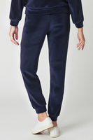 Vivisence Women Joggers Cotton Knit Pockets Elastic Waist Lounge Trousers 9101, dark blue