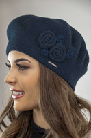 Vivisence Femme Ensemble Élégant Béret Et Écharpe Automne et Hiver En Laine Style Classique Ajustement Parfait Confort Thermique Accessoire Idéal Pour Les Froides Journées 7037Kmpl, bleu foncé