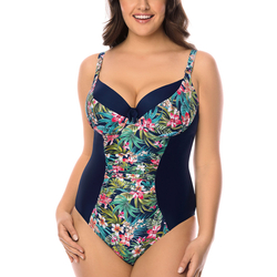 Vivisence maillot de bain une pièce 3108, fleurs bleues foncées