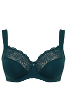 Vivisence Soutien Gorge Semi Rembourré Femme Dentelle Florale Bretelles Réglables Armatures Confort Quotidien Fermeture À Crochets 1056, vert