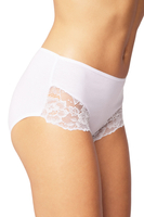 Vivisence culotte féminine classique taille haute avec dentelle 4008, blanc
