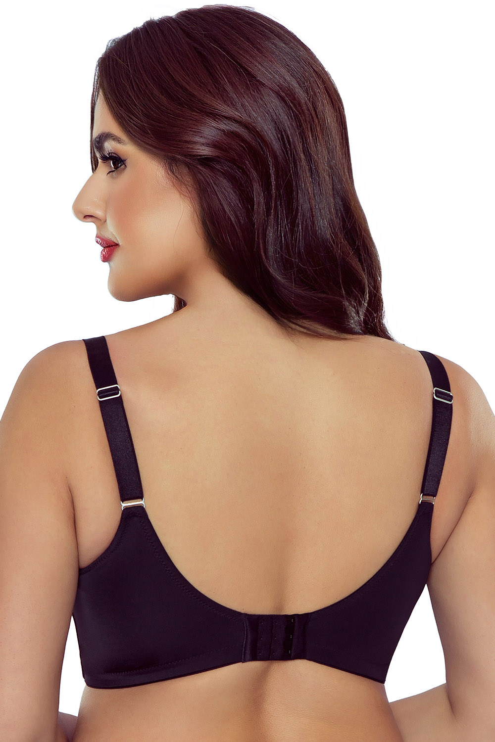 Vivisence Soutien-Gorge Non Rembourré Femme Armatures Maille Élastique Baleines Latérales Bretelles Larges Réglables 1076, noir