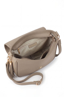 Vivisence Women Shoulder Bag Adjustable Strap Magnetic Snap For Everyday Wear, Beige