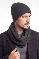 Vivisence Herren Mütze Merinowolle klassisch Beanie Winter, dunkelgrau