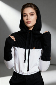 Vivisence Femme Gants Hiver En Maille Laine Mérinos Et Coton Chaleur Douce, noir