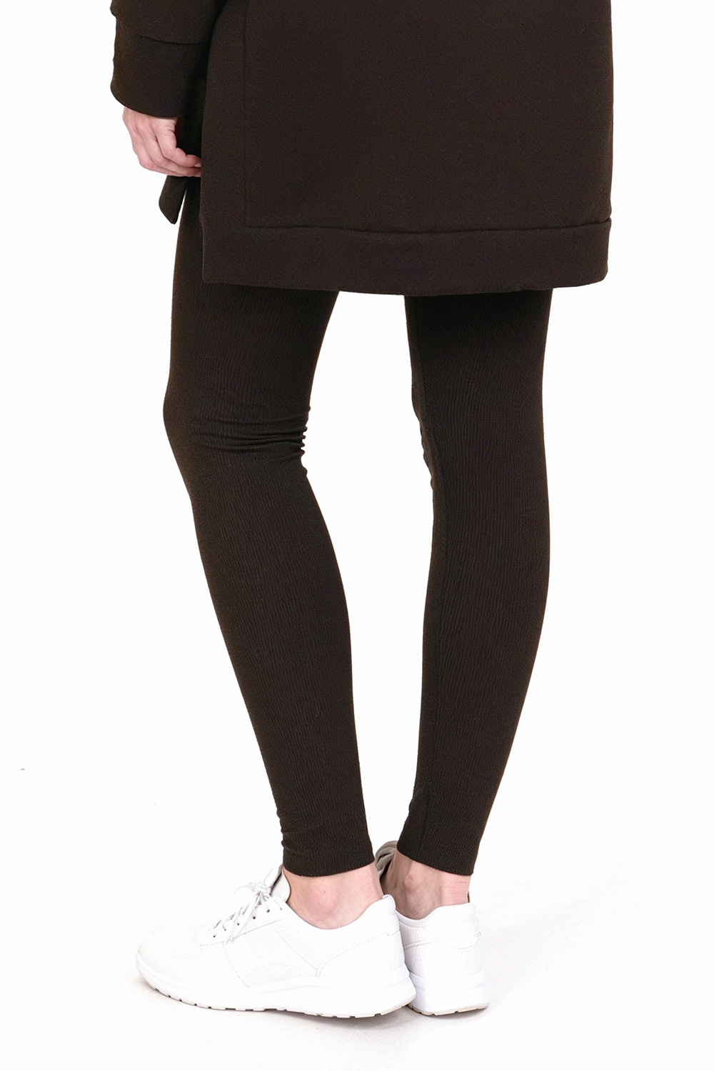 Vivisence Leggings Femme Côtelés En Coton Élasthanne Confort Quotidien, marron
