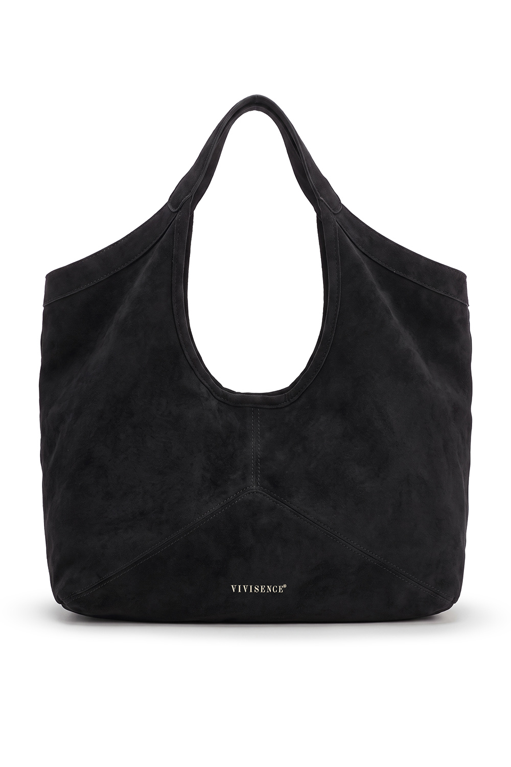 Vivisence Soft Shoulder Bag Women Polyester Shopper Handbag, black